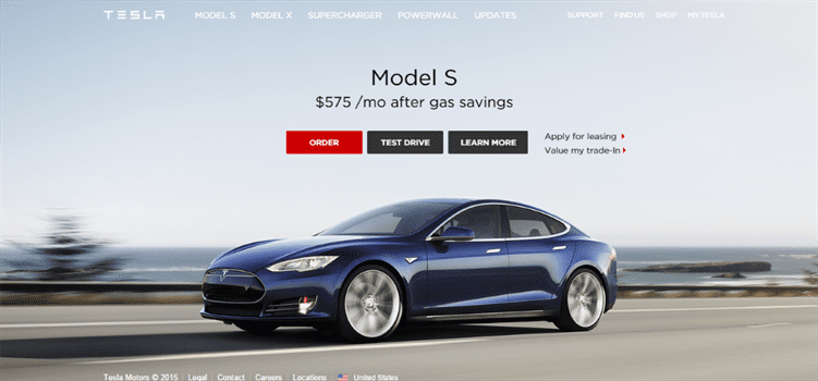 Tesla Motors Homepage